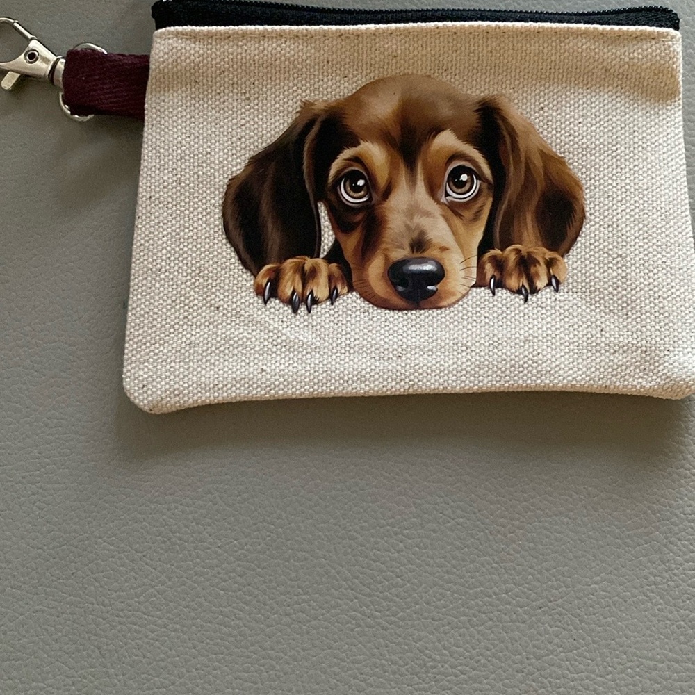 zippered  Coin accessory Pouch with Dog pick one - Picture 7 of 13